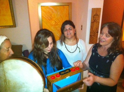 Singing in Puerto Rio with Isabel and her Community...Jan Cercone at Soundandlighthealingarts.com